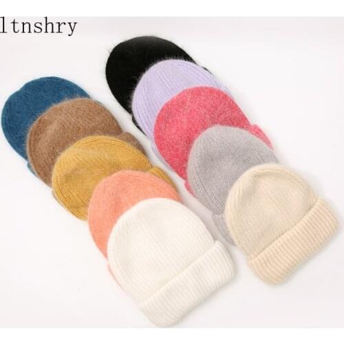 2021 Casual Womens Hats Cashmere Wool Knitted Beanies Autumn Winter Brand New Three Fold Thick Knitted Girls Skullies Beanies
