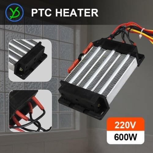 220V AC DC Insulated Thermostatic PTC heater ceramic air heater 600W Insulated heating element 124*76mm