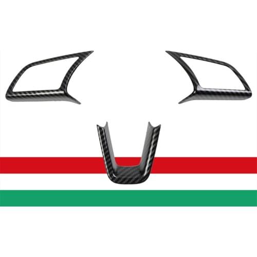 New Product 3pcs ABS Carbon Fiber Steering Wheel Trim Covers Car Accessories For Audi A3 8Y 2020 2021 Sedan/Hatchback