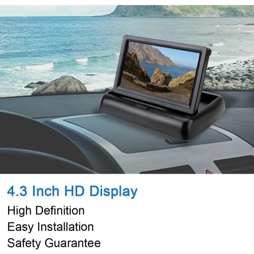4.3" inch Foldable Car Rear View Monitors TFT LCD Rearview Monitor Universal Reversing Parking System Kit