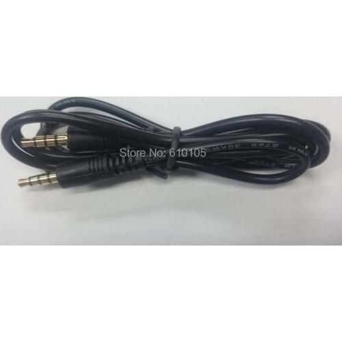 5pc/lot 4 Pole 3.5mm Male to Male Stereo Headphone Audio Extension Cord Cable Gold 100cm