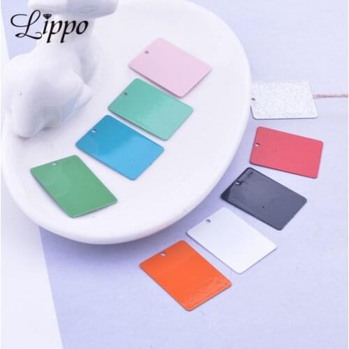 50pcs AC11414 17*22mm Thin Square Charms Connector DIY Drop Earrings Jewelry