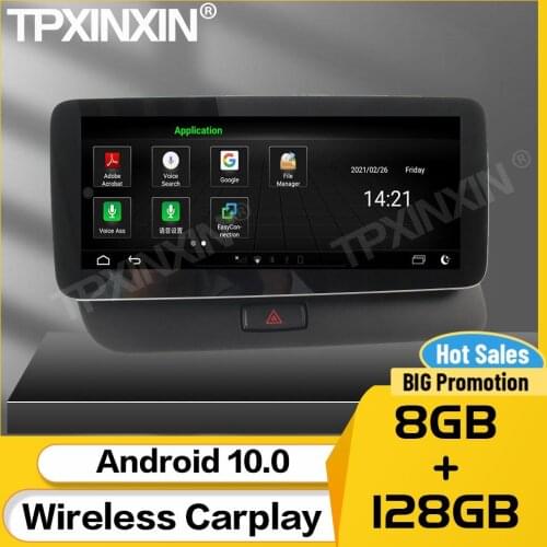 8+128G Car Stereo Receiver Android 10 For Audi Q5 2009 2010 2011 2012 2013 2014 2015 2016 BT GPS Audio Auto Navigation Head Unit