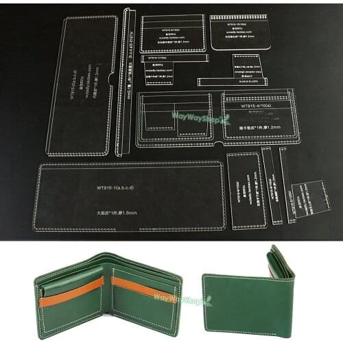 1 Pcs Acrylic Card Holder Bag Templates WT915A Tool For Making Leather Bifold Wallet DIY
