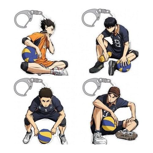 Anime Haikyuu!! Hinata ShoyoTobio Kageyama Keychain Keyrings Acrylic Cartoon Itabag Backpack Pendant Student Xmas Gifts