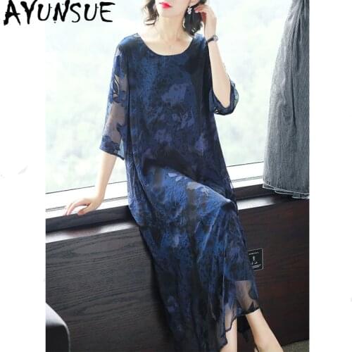 Голубые летние платья AYUNSUE China At AliExpress
