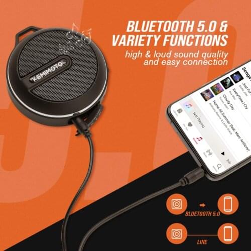 For Polaris USB Bluetooth 5.0 Speaker Outdoor Carry 10m for UTV Boats RVs for Can-am Maverick X3 for Cf moto