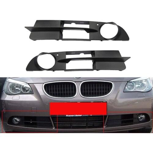 JanDeNing 2pcs ABS Front Lower Bumper Fog Light Grill Cover Grille Trim For BMW E60 E61 5 SERIES 2004-2007