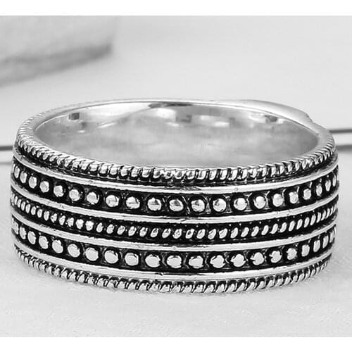 8MM Silver Color Stainless Steel Ring Cool Motorcycle Tire Rings for Men Hip Hop Punk Geometric Striped Finger Ring Wedding