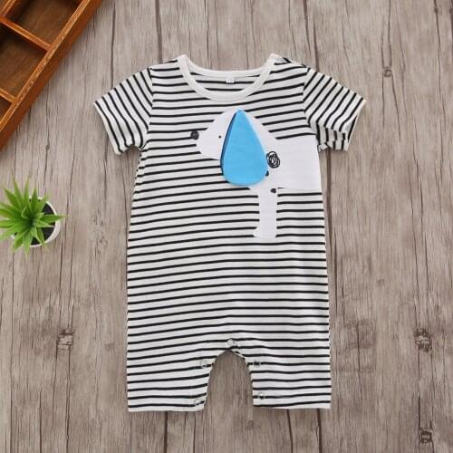 YOYOSHOW Summer new boys' jumpsuit comfortable boys' stripe bodysuit 0-2 years old boys' jumpsuit