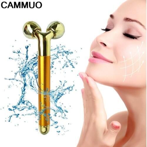 CAMMUO 3D Massage Ball Beauty Bar Face Massager Electric Body Golden Energy Bar Facial Massager Skin Care Reduce Double Chin