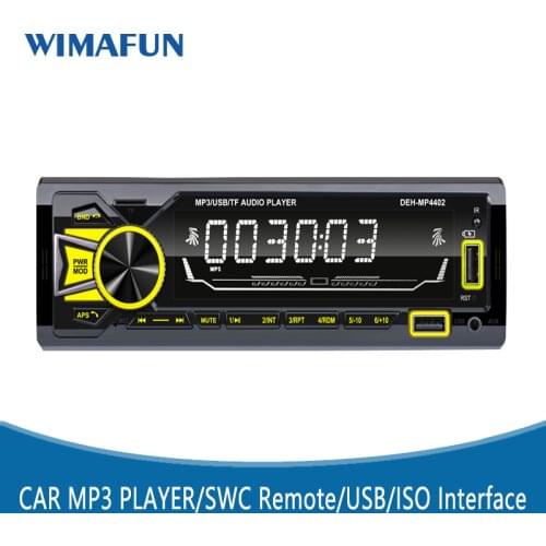 WIMAFUN GPS1 DIN MP3 Audio Video Player TF USB Fast Charging SWC Remote Control Stereo IPS Screen Car Radio MP3 Player 178*50mm