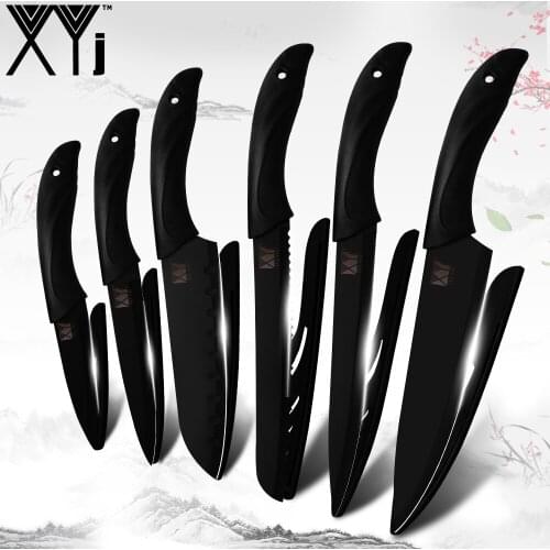 XYj Kitchen Knives Set Stainless Steel Coating Non-stick Knife Japanese Chef Kitchen Cleaver Professional Slicer Cooking Tools