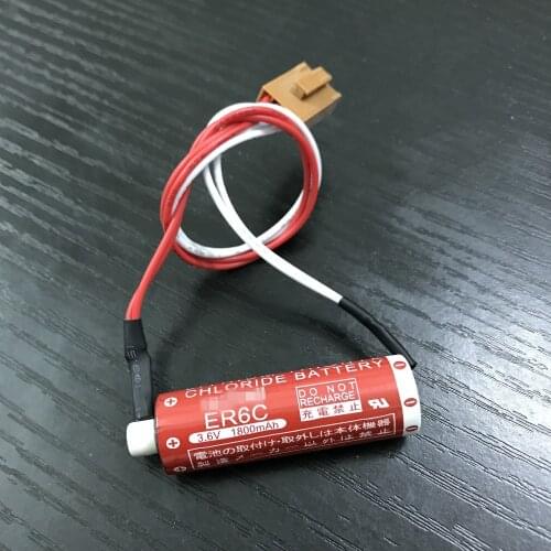 2PCS Original lithium battery ER6C/3.6v FX PLC dedicated battery with plug ER6V