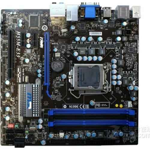 MSI H55M-E33 original mainboard LGA 1156 DDR3 board For I3 I5 I7 CPU 16GB Micro ATX H55 usedDesktop motherboard