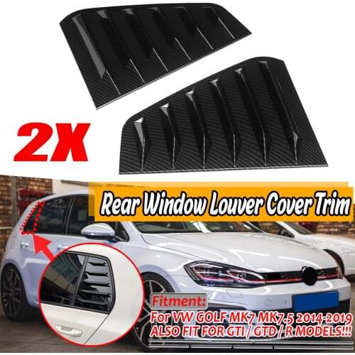 A Pair Car Rear Window Louver Shutter Side Vent Cover Trim For VW For GOLF MK7 MK7.5 2014-2019 For GTI / GTD / R MODELS