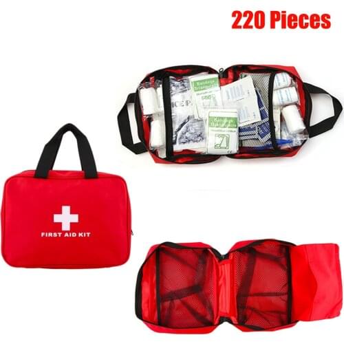 220Pcs Portable First Aid Kit Bag Outdoor Waterproof Medical Bag For Home Travel Car Outdoor Camping Hiking Emergency Treatment
