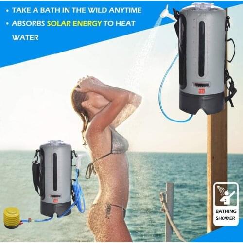 Portable Solar Shower Bag For Outdoors Travel Swimming Camping Shower Water Bags Outdoor Hiking Bath Shower Head 12L