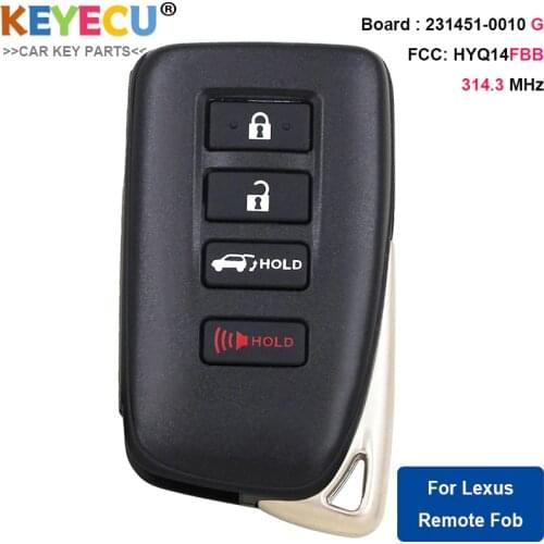KEYECU Smart Keyless Remote Key Fob 231451-0010 G for Lexus RX350 RX450h 2016 2017 2018 2019 HYQ14FBB 89904-0E160 314MHz
