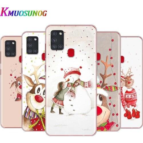 Christmas cartoon moose for Samsung S20 FE Ultra Plus A91 A81 A71 A51 A41 A31 A21 A11 A12 A72 A52 A42 A32 A12 Phone Case