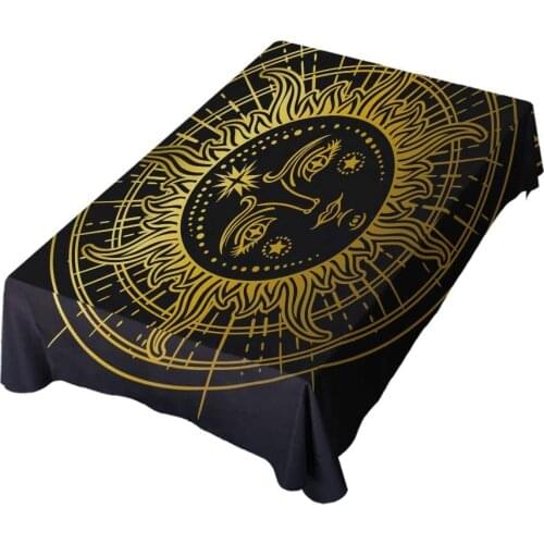Sun Retro Tablecloth Washable For Family Holiday Dinners Weddings Parties Banquets