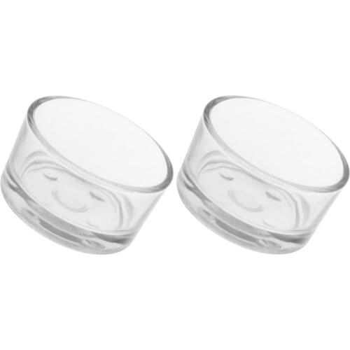 2 Pcs Glass Reptile Feeding Dish Food Water Bowl For Small Pets Transparent