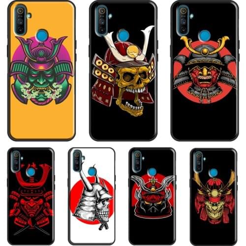 Japan Knight Samurai Mask For OnePlus 9 Pro 8 Pro Nord 8T 9R Case For OPPO Realme 8 Pro Q3 6 7 Pro C15 C3 GT Cover