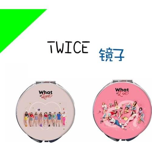 KPOP TWICE mini five series what is love Mina Lim Na Yeon Tzuyu MOMO mirror makeup mirror Around Cosmetic Mirror Fans Gift Boxes
