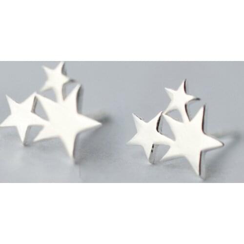 925 Sterling Silver Star Stud Earrings For Women Prevent Allergy Brincos Pendientes Brincos A123