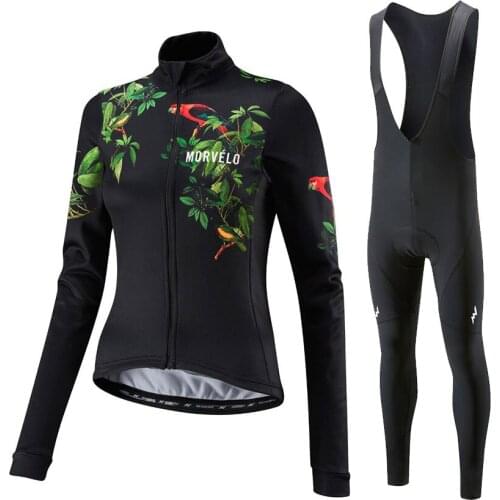 2019 Morvelo women Autumn Long Sleeve cycling sets Female Bike Clothes Sports Wear cycling clothing Jersey Pants Suit Breathable