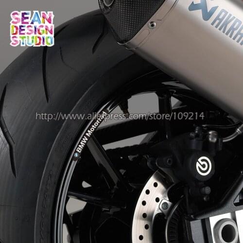 1 set For F700 F750 F800GS F850 R1200GS ADV S1000RR XR 4 Strips Rim motorcycle Sticker motor bike Decal Reflective Waterproof 11