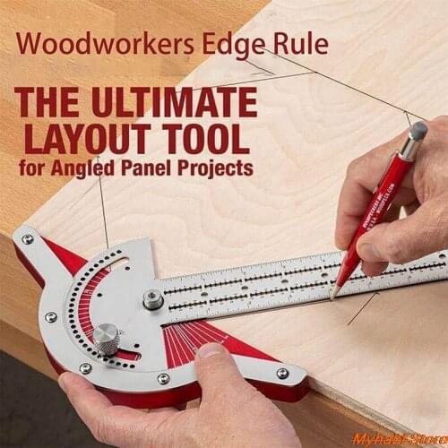 10/15/20inch Woodworker Edge Rule Carpentry Tools Protractor Angle Protractor Woodworking Ruler Angle Measure Scriber Gauge