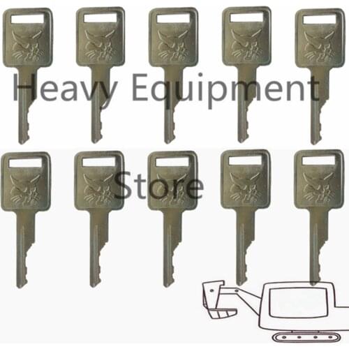 10pc Ignition Key For Bobcat Skid Steer Loaders and Mini Excavators 6693241 D250 &logo