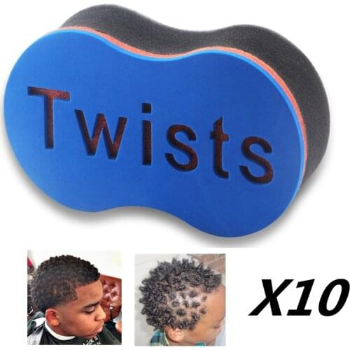 10pcs Magic Hair Twist Sponge Afro Coil Wave Hair Curl Sponge Brush Barber Tool Dread Afro Locs Sponge Brushes Hair Salon Supply