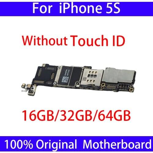 100% Original Full unlocked for iphone 5S Motherboard16GB/32GB/64GB, for iphone 5S Mainboard with/No Touch ID,Free iCloud