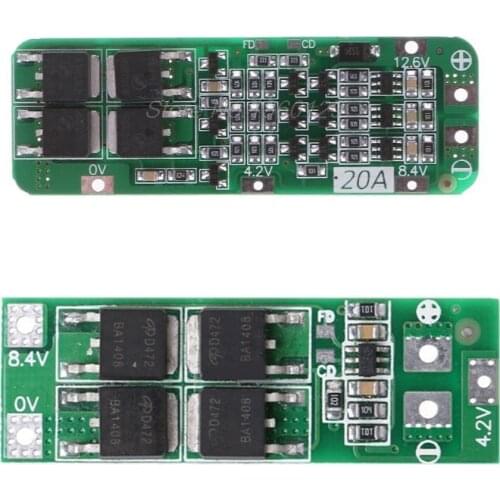 2 Pcs 20A 18650 Lithium Battery Protection Board/Bms Board Standard 2S 7.4V 8.4V& 3S 12.6V