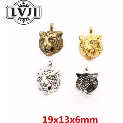 25pcs zinc alloy Animal Tiger head Charms for Jewelry Making 5927