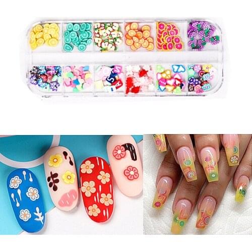 Nail Art 3D Fruit DIY Design Tiny Slices Decoration Acrylic Beauty Polymer Clay Nail Sticker Accessory Nail Art Stickers Decals