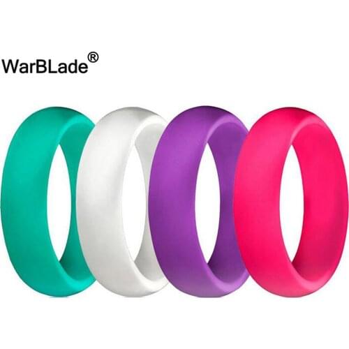 5.7mm Size 4-10 Food Grade FDA Silicone Ring Hypoallergenic Crossfit Flexible Sports Rubber Finger Rings For Women Wedding Gift