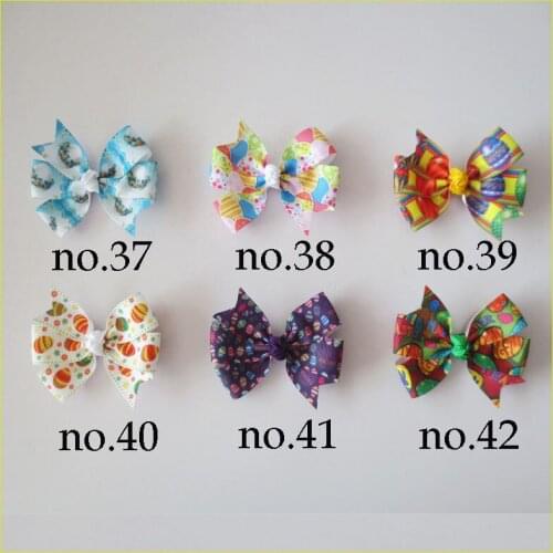 50 BLESSING Girl 3.25" Abby Hair Bow Clip Easter Accessories Chicken Rabbit