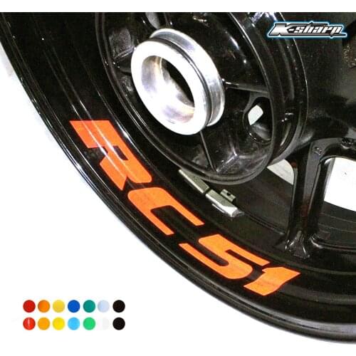 8 X custon inner rim decals wheel reflective sign Stickers stripes For Honda RC51 RC 51