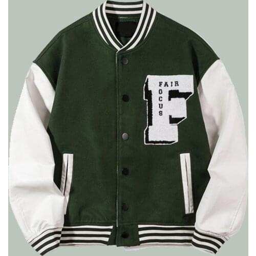 2021 Hip Hop Embroidered Baseball Jacket Men Harajuku Patchwork Streetwear Campus Style Oversize Letter Printing Unisex Coats