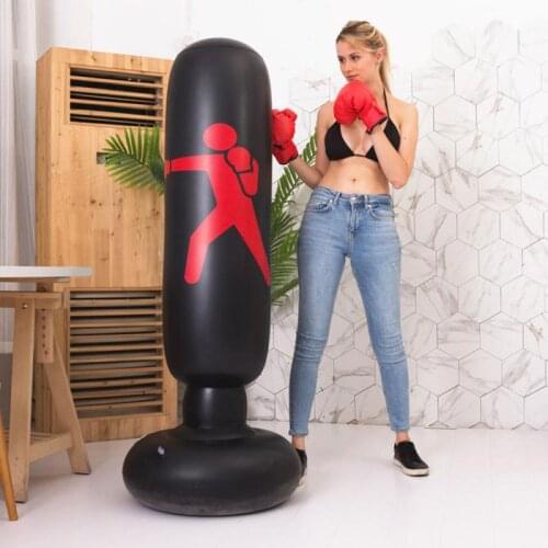 160cm Boxing Punching Bag Inflatable Free-Stand Tumbler Muay Thai Training Pressure Relief Back Sandbag with Air Pump New 7