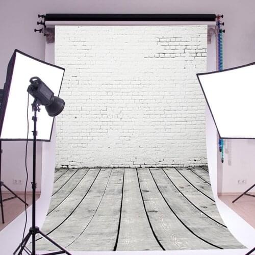 White Brick Backdrop Vintage Stripes Wood Plank Photography Background Baby Shower Kids Adults Happy Birthday Party