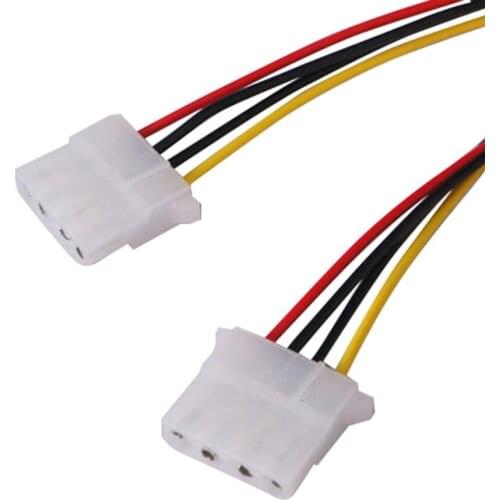 IDE 4 Pin Male to 2 Way 4Pin Female Splitter PC Case Fan Power Adapter Cable Computer Line