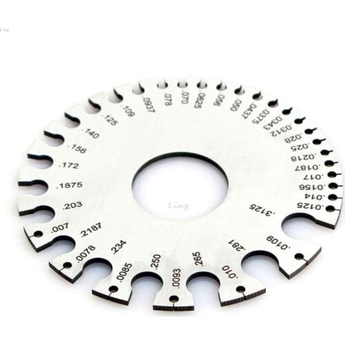 Stainless Steel 0-36 Round AWG SWG Wire Gauge Thickness Measuring Sheet Diameter Metal Machinist Measurement Plate Ruler