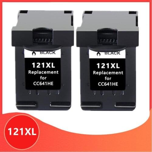 2PCS Black Compatible 121XL Ink Cartridge for HP 121 for hp121 for Deskjet D2563 F4283 F2423 F2483 F2493 F4213 F4275 Printer