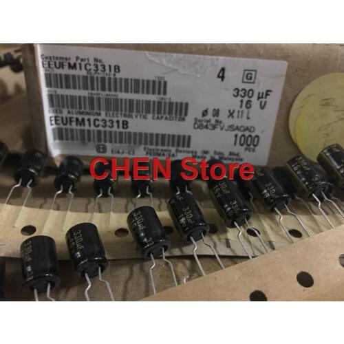 20PCS matsushita capacitor FM Series 16V330UF 8X12MM 330uF/16V ultra low internal resistance Electrolytic Capacitor 330uf 16v