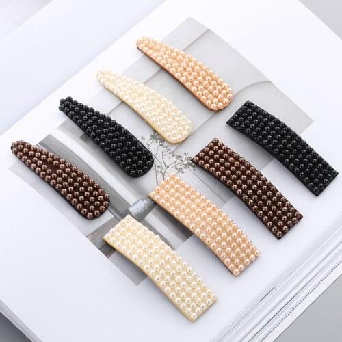 Fashion Women Hair Clips Imitiation Pearl Hairpins Barrettes BB Clip Hair Accessories womens headwear pearl hairpins