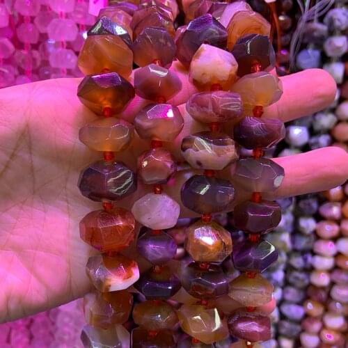Natural Red Botswana Agates Beads 15'' Faceted Irregular DIY Loose Stone Beads For Jewelry Making Beads For Women Necklace Gift